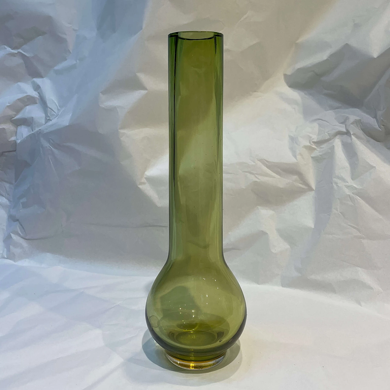 Green Murano glass ampoule vase by Laura de Santillana, 1980s 1