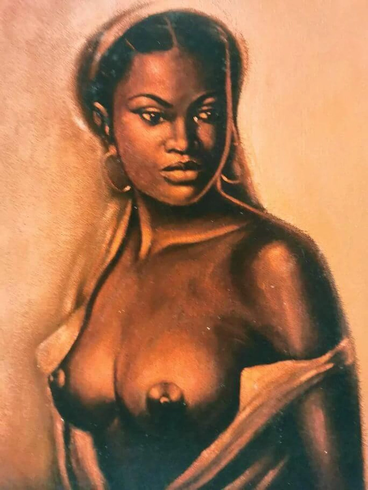 Malalla Gola, nudo femminile, dipinto a olio su tela, 1984 1