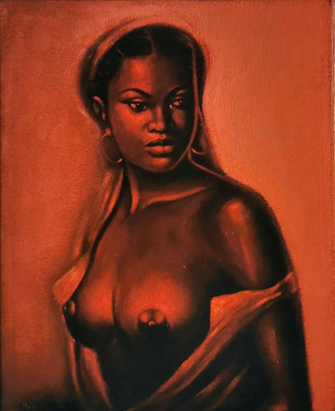 Malalla Gola, nudo femminile, dipinto a olio su tela, 1984 4