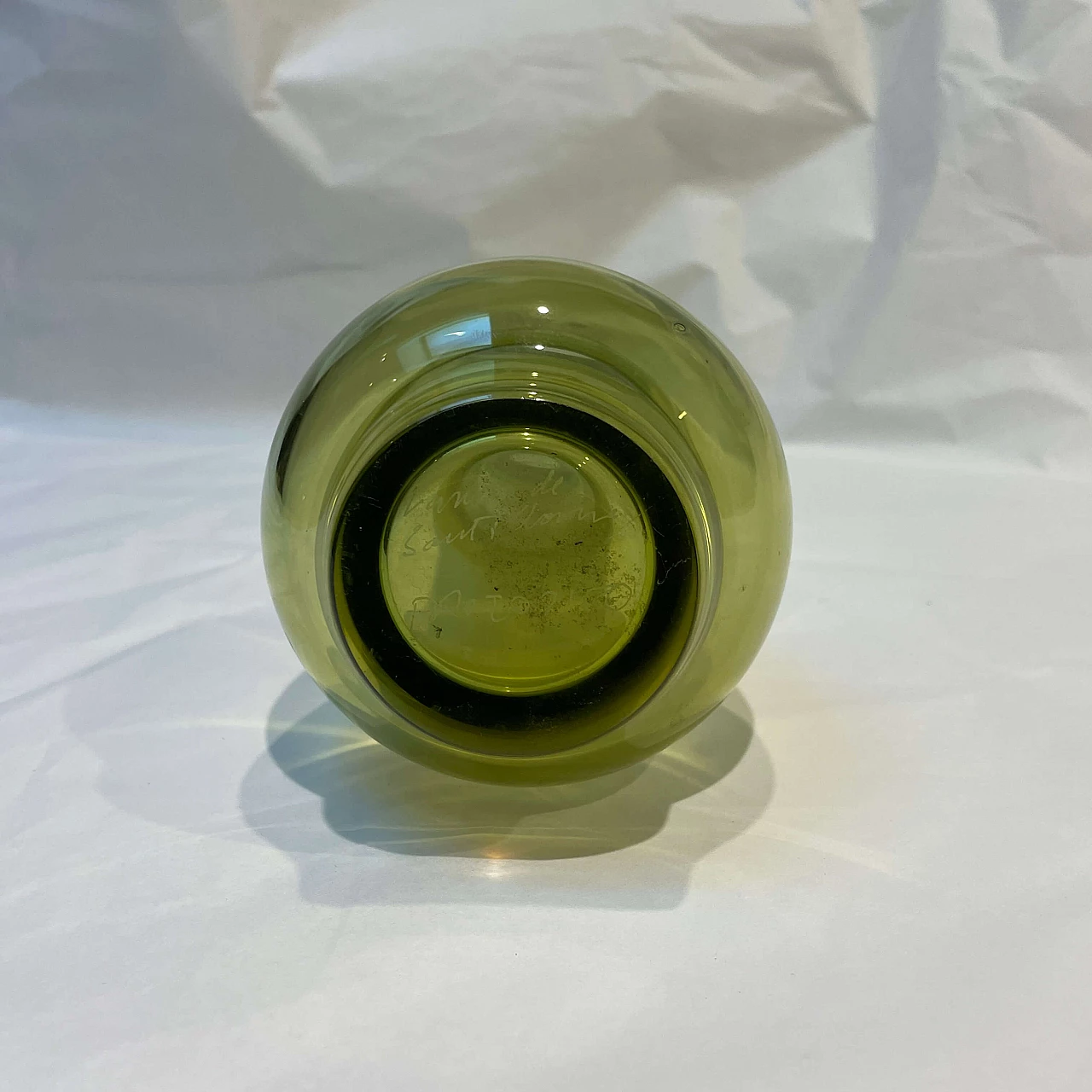 Green Murano glass ampoule vase by Laura de Santillana, 1980s 3