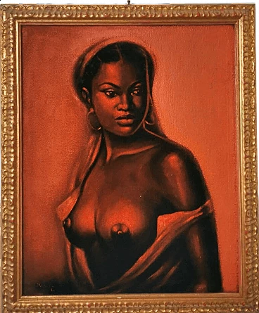Malalla Gola, nudo femminile, dipinto a olio su tela, 1984