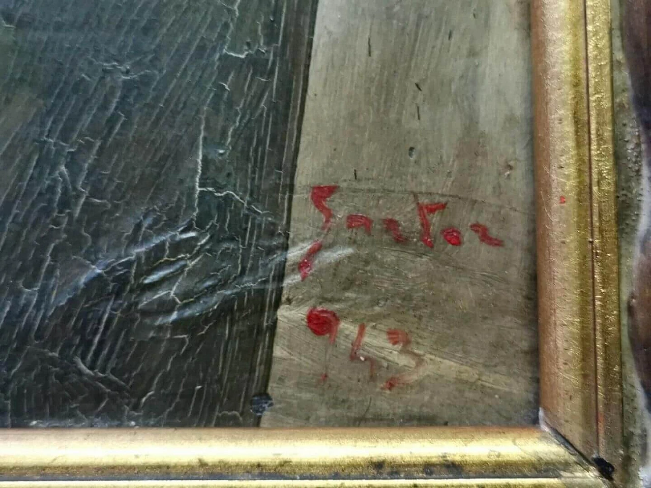 Iginio Sartori, portrait of woman with dog, oil painting on panel, 1943 2