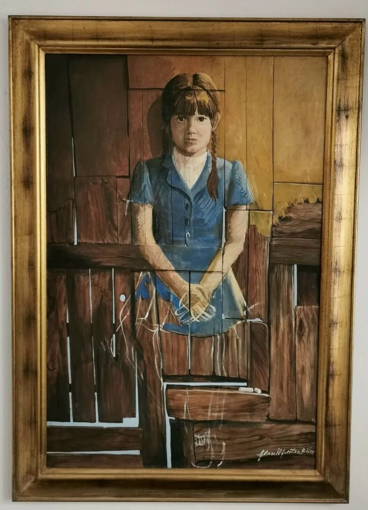 Alan Martin Biller, Bambina, dipinto a olio su tela, anni '70 1
