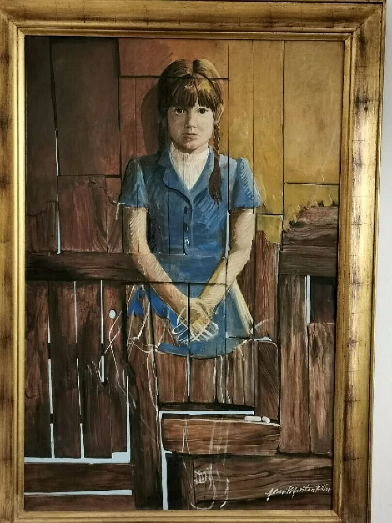 Alan Martin Biller, Bambina, dipinto a olio su tela, anni '70 2