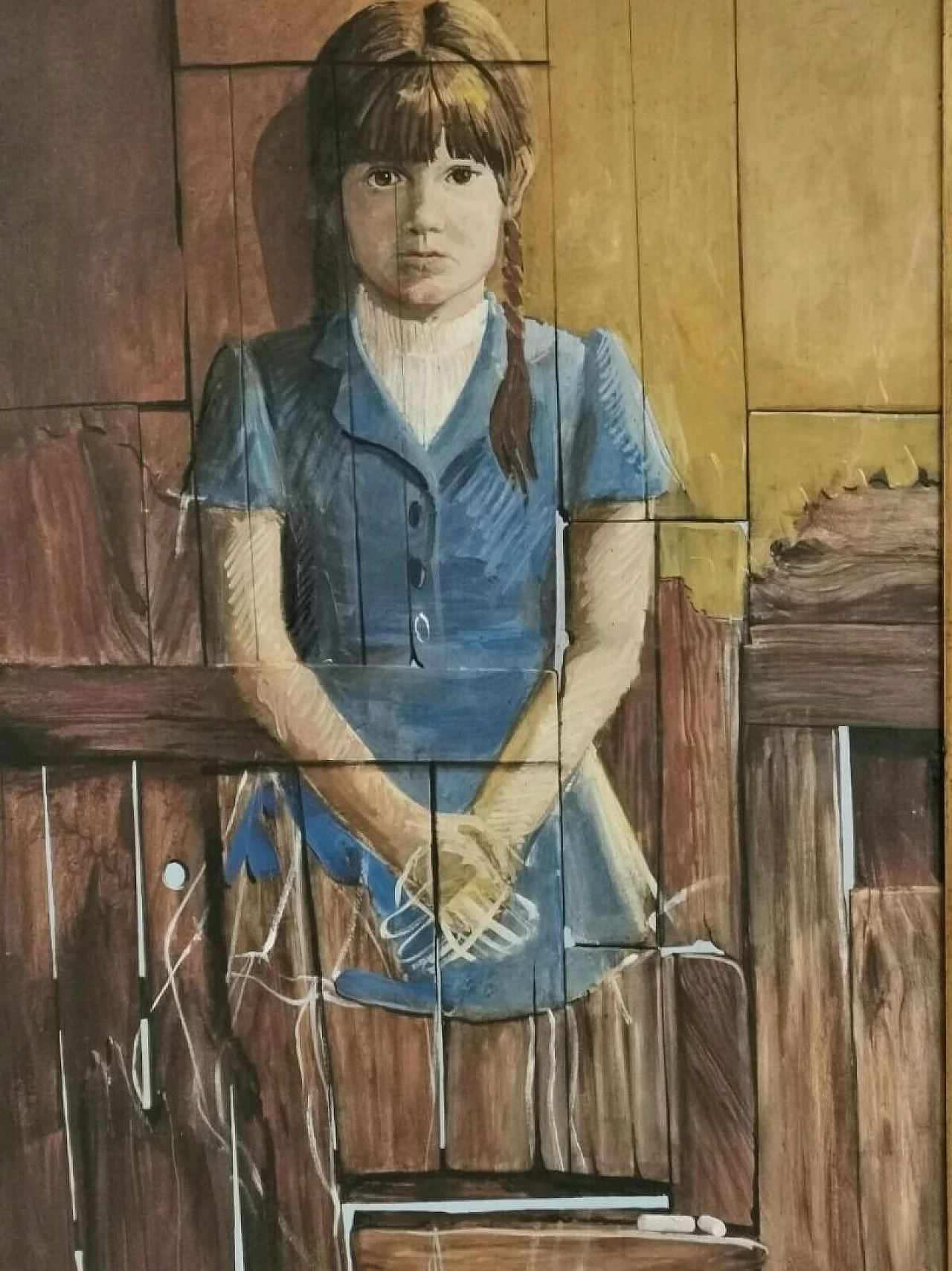 Alan Martin Biller, Bambina, dipinto a olio su tela, anni '70 3