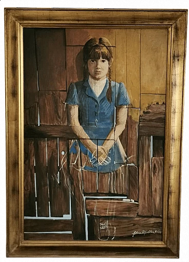 Alan Martin Biller, Bambina, dipinto a olio su tela, anni '70