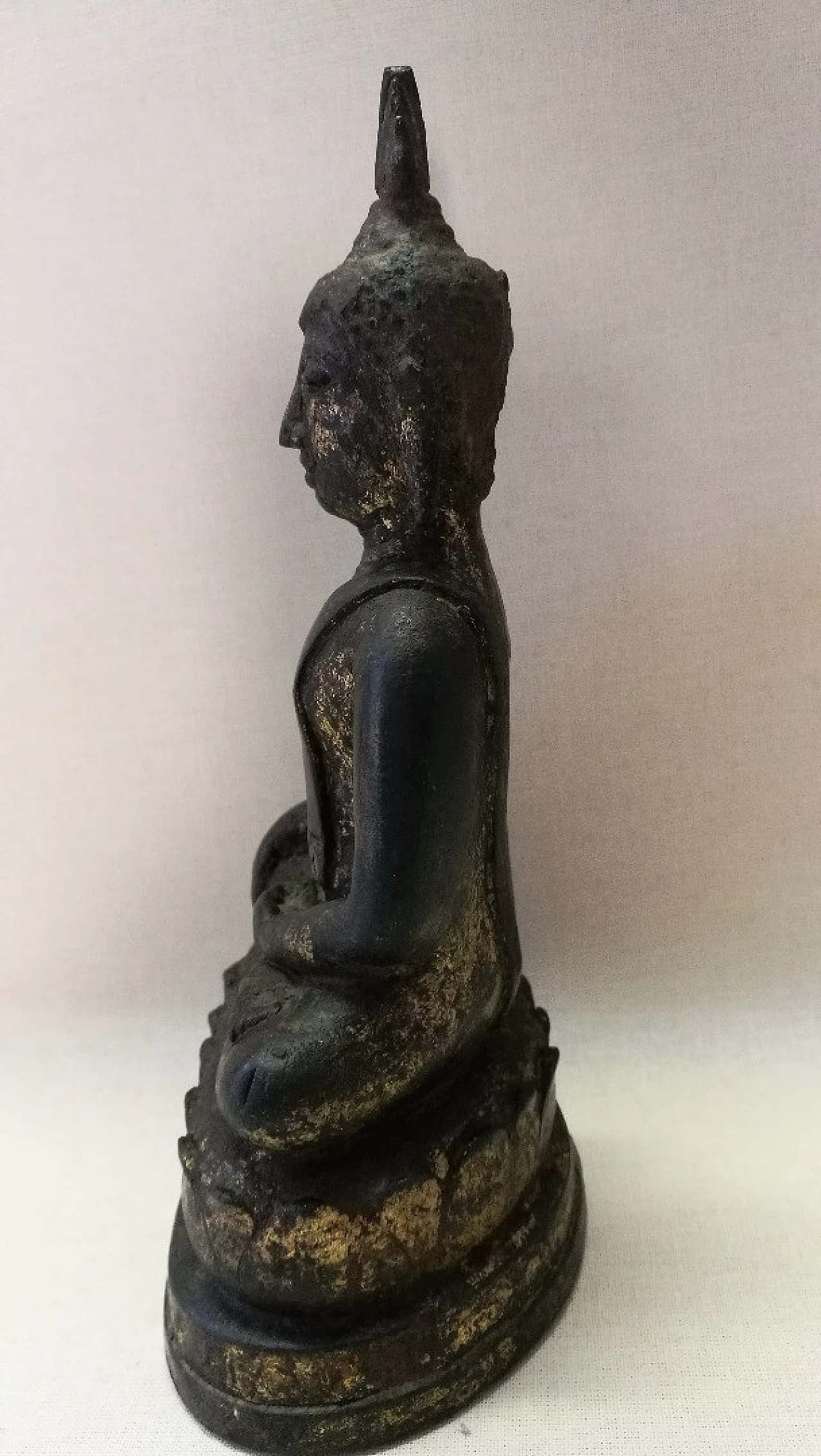Scultura siamese di Buddha in bronzo, '700 2