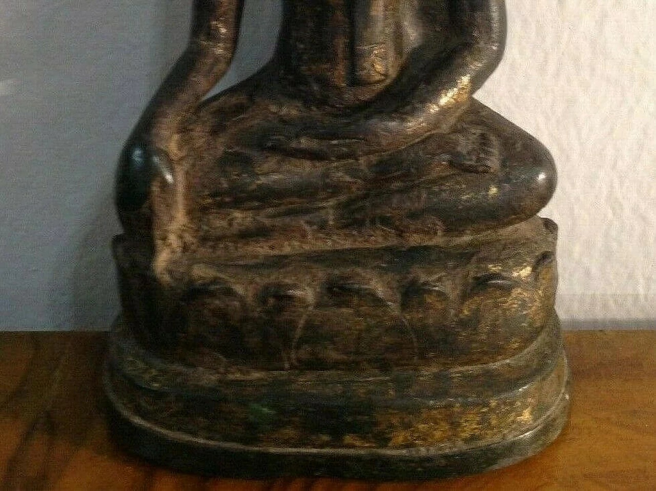 Scultura siamese di Buddha in bronzo, '700 7