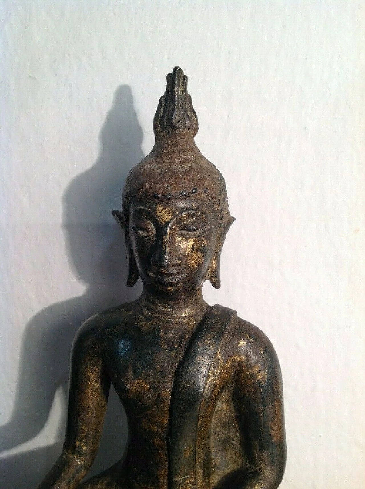 Scultura siamese di Buddha in bronzo, '700 9