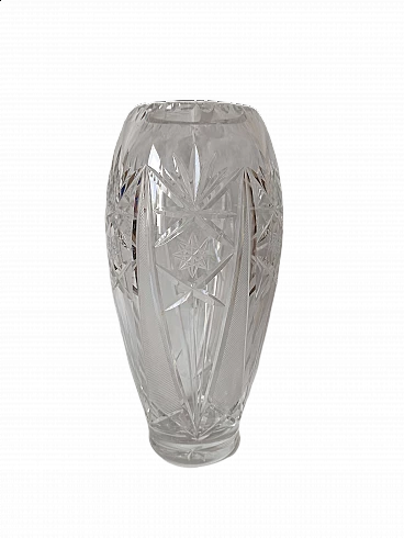 Vaso in cristallo Baccarat inciso e molato, anni '70