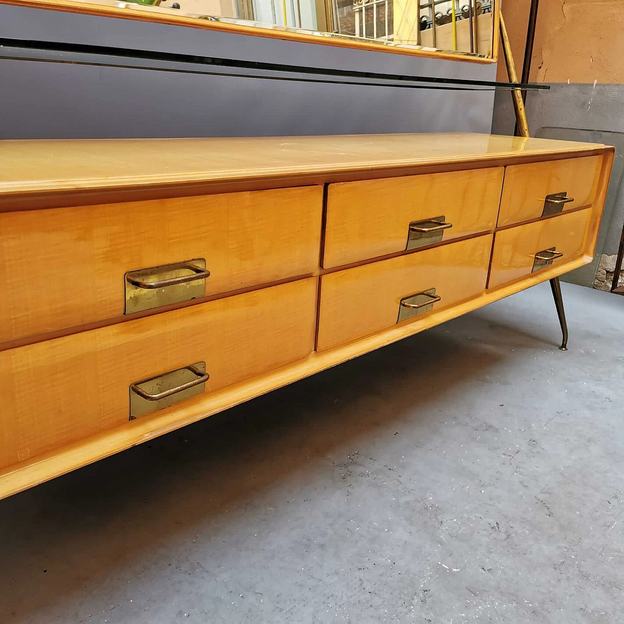 Chest of drawers with mirror by Silvio Cavatorta, 1950s 3