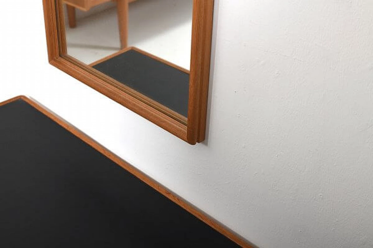 Entrance oak console table and mirror by Frits Henningsen, 1950s 3