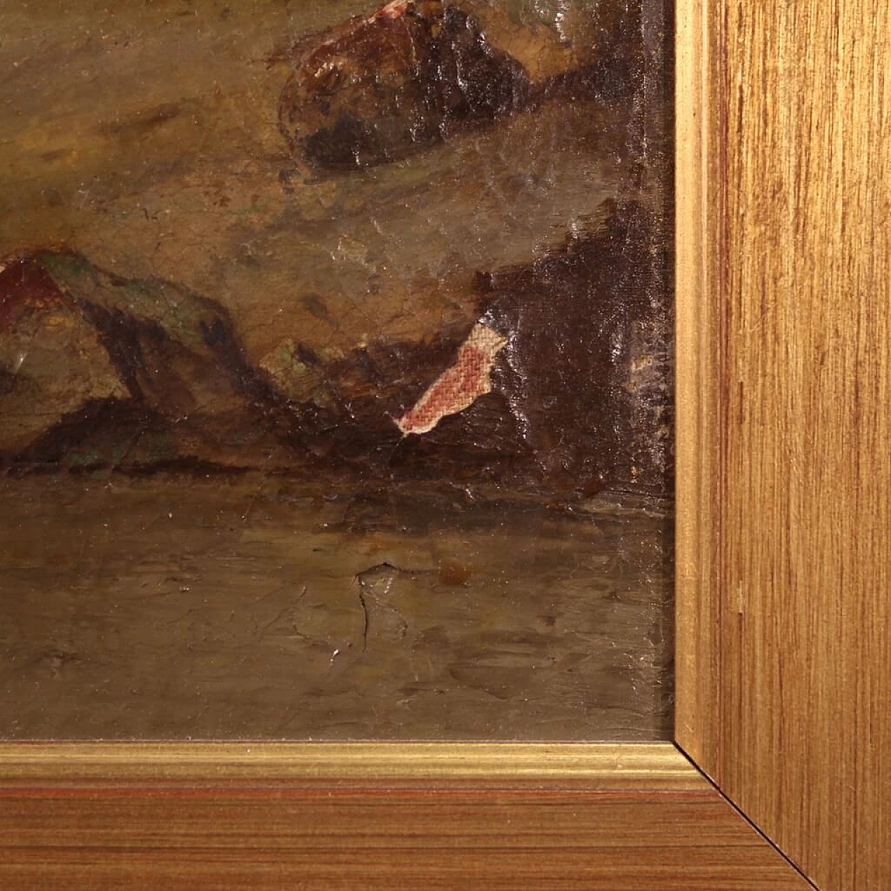 Bucolic landscape, oil on canvas, second half of the 19th century 5