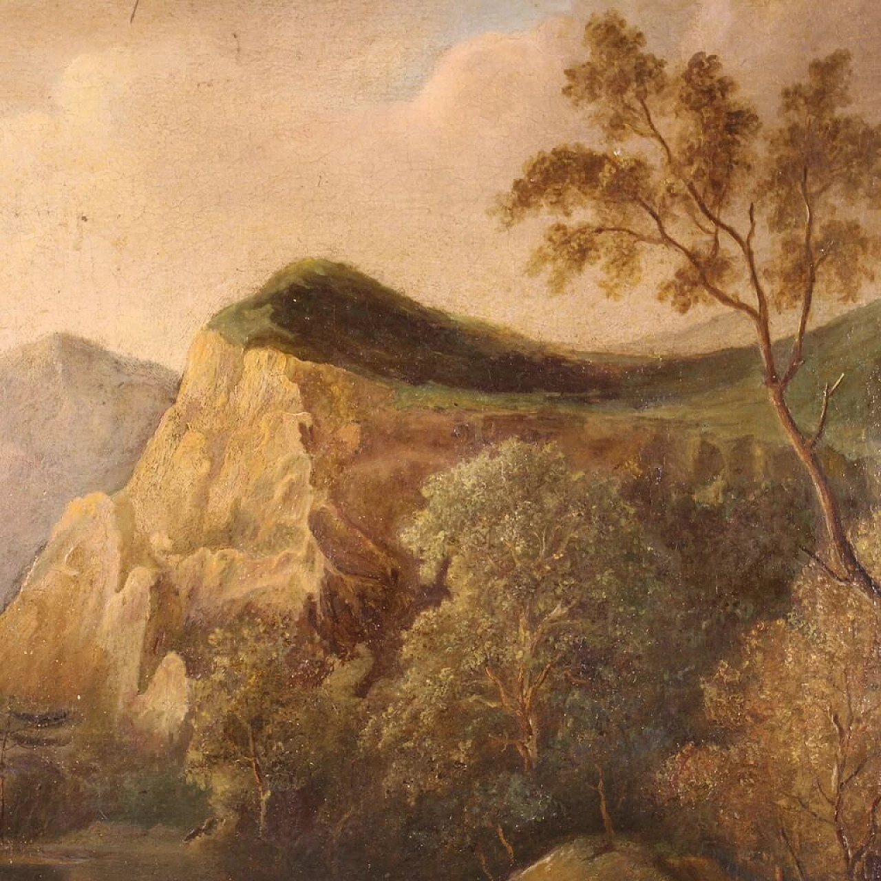 Bucolic landscape, oil on canvas, second half of the 19th century 8