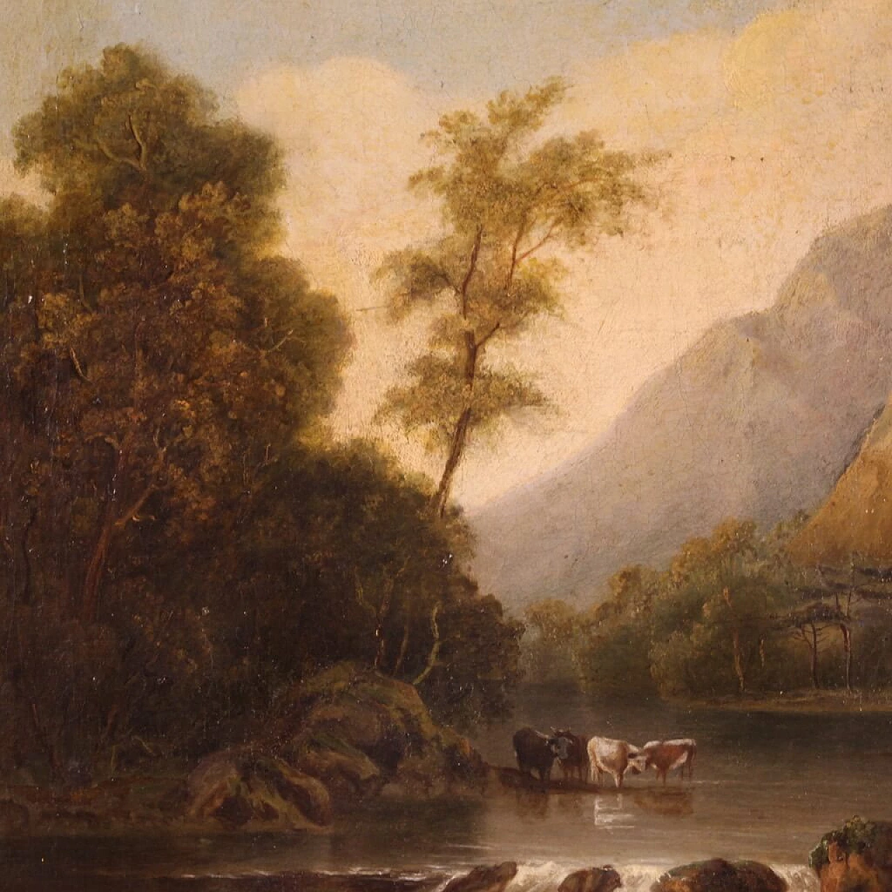 Bucolic landscape, oil on canvas, second half of the 19th century 10
