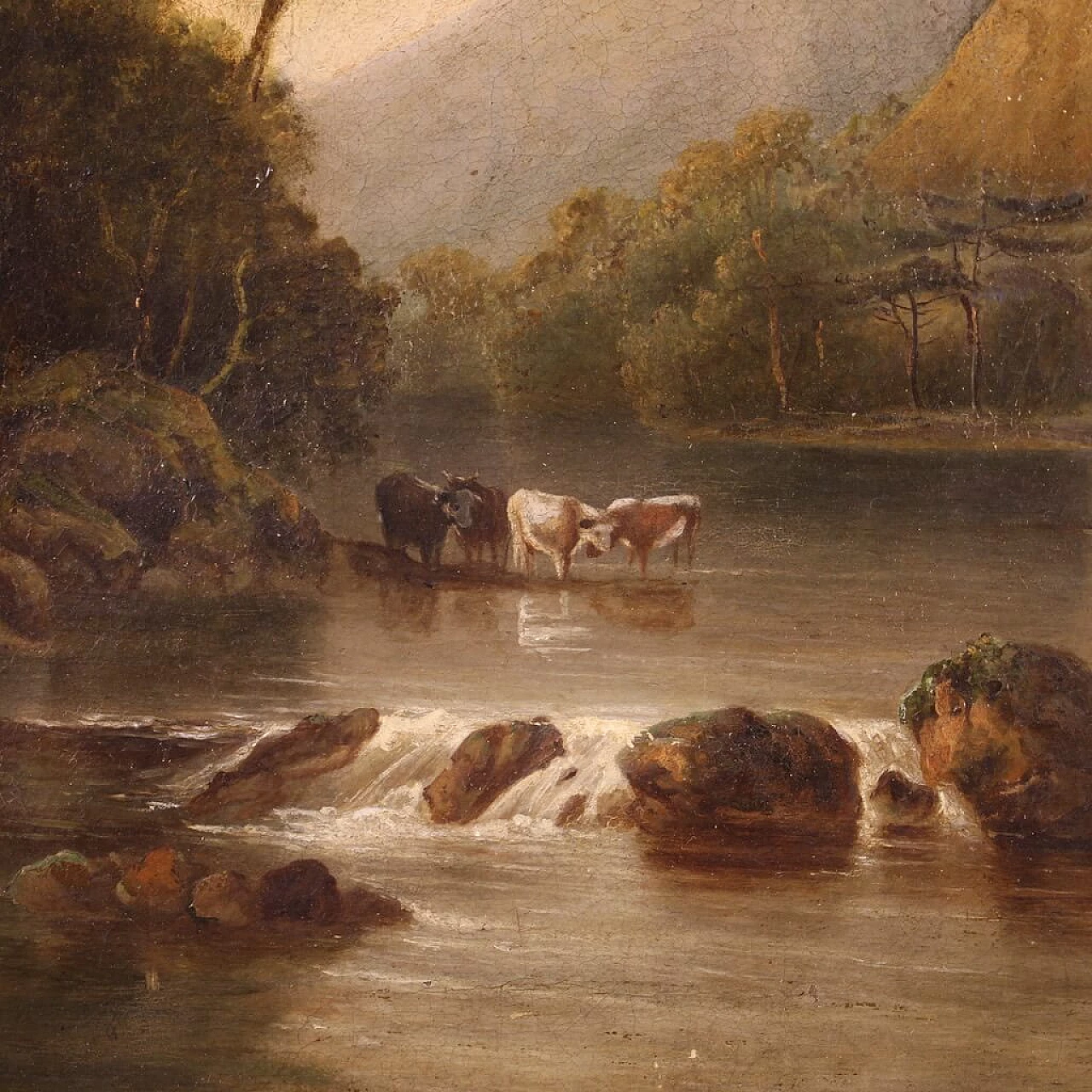 Bucolic landscape, oil on canvas, second half of the 19th century 11