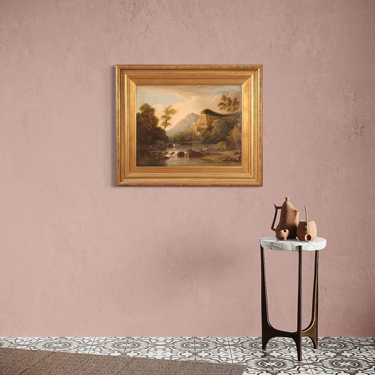 Bucolic landscape, oil on canvas, second half of the 19th century 13