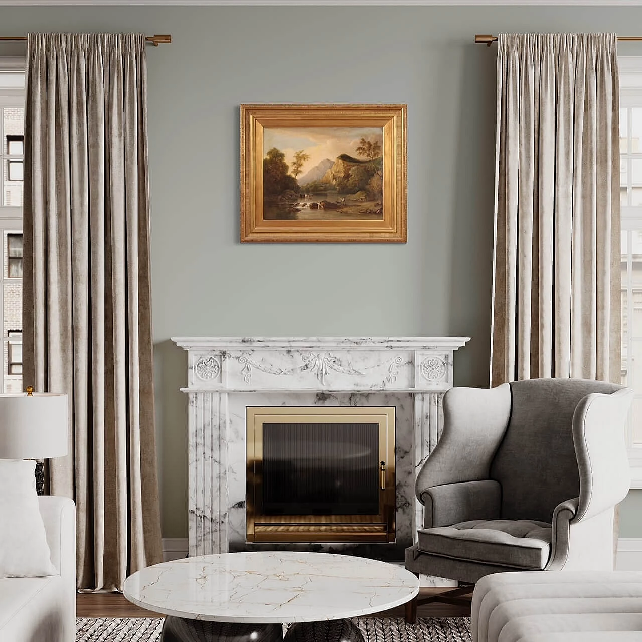 Bucolic landscape, oil on canvas, second half of the 19th century 14