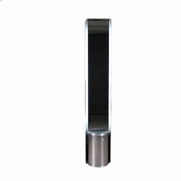 Specchio da terra retroilluminato in acciaio, anni '70