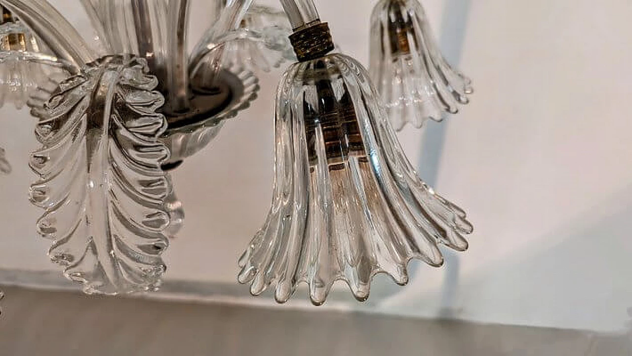 Murano glass chandelier by Barovier with 6 lights, 1950s 2