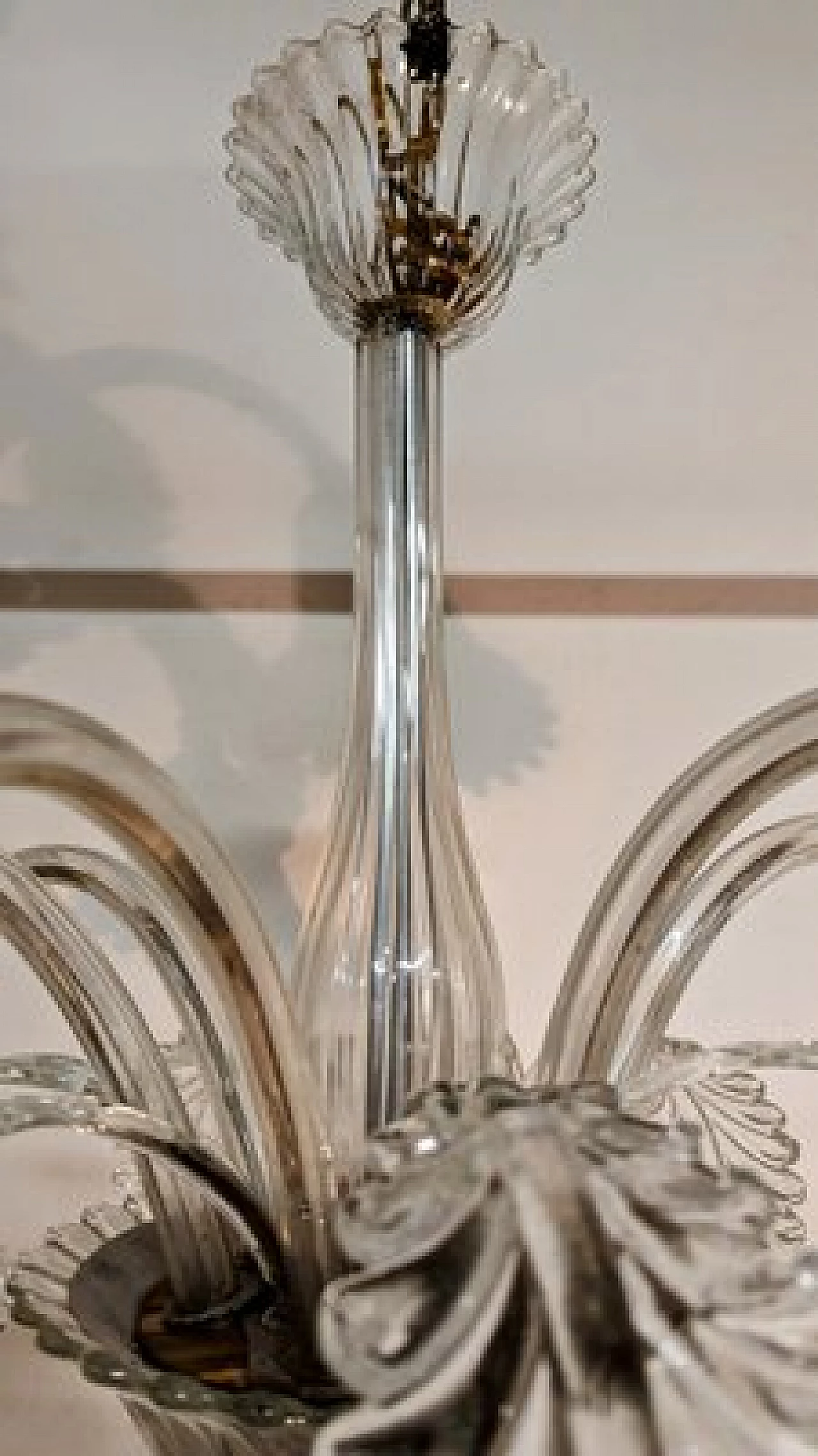 Murano glass chandelier by Barovier with 6 lights, 1950s 4