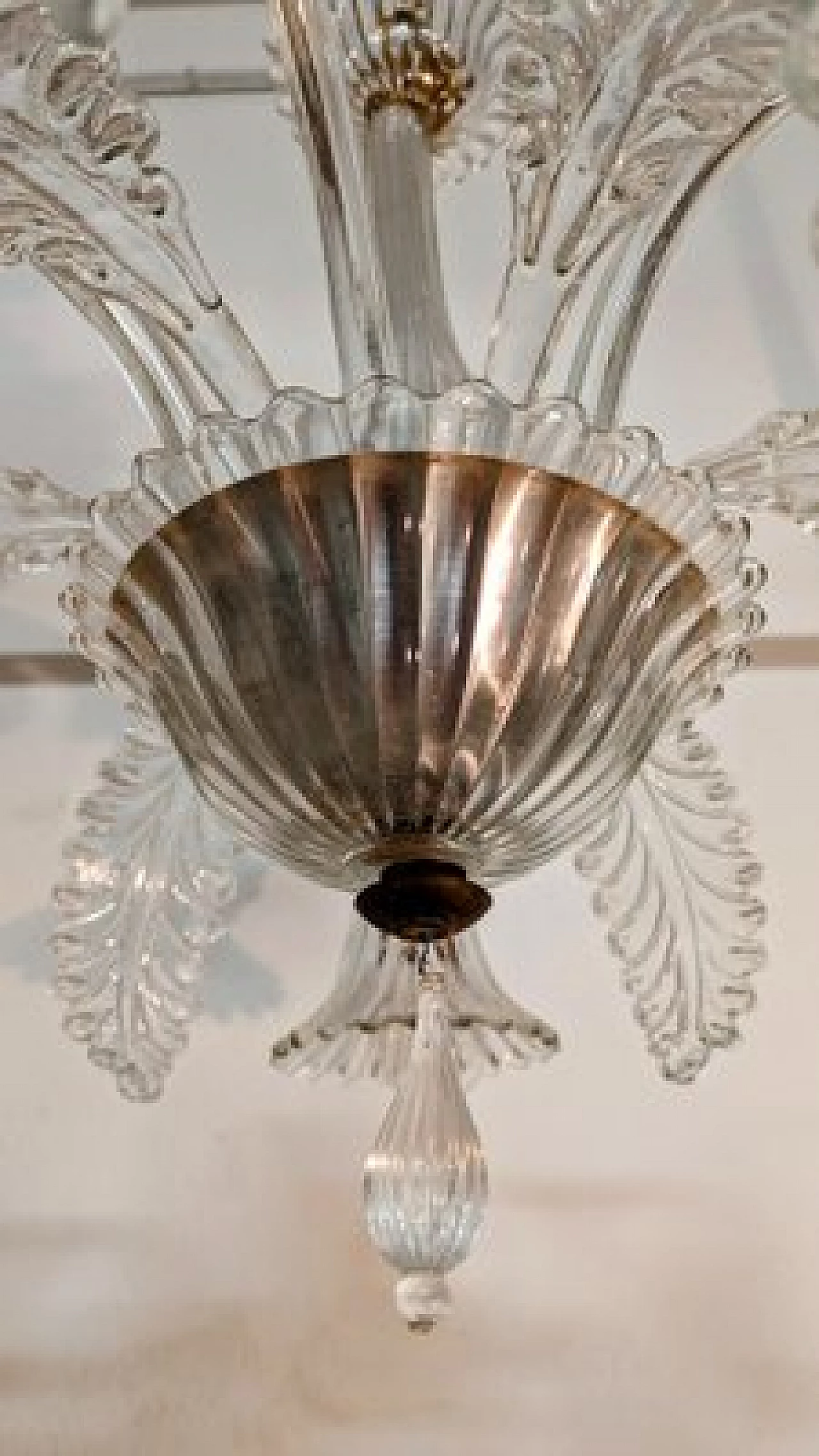 Murano glass chandelier by Barovier with 6 lights, 1950s 6