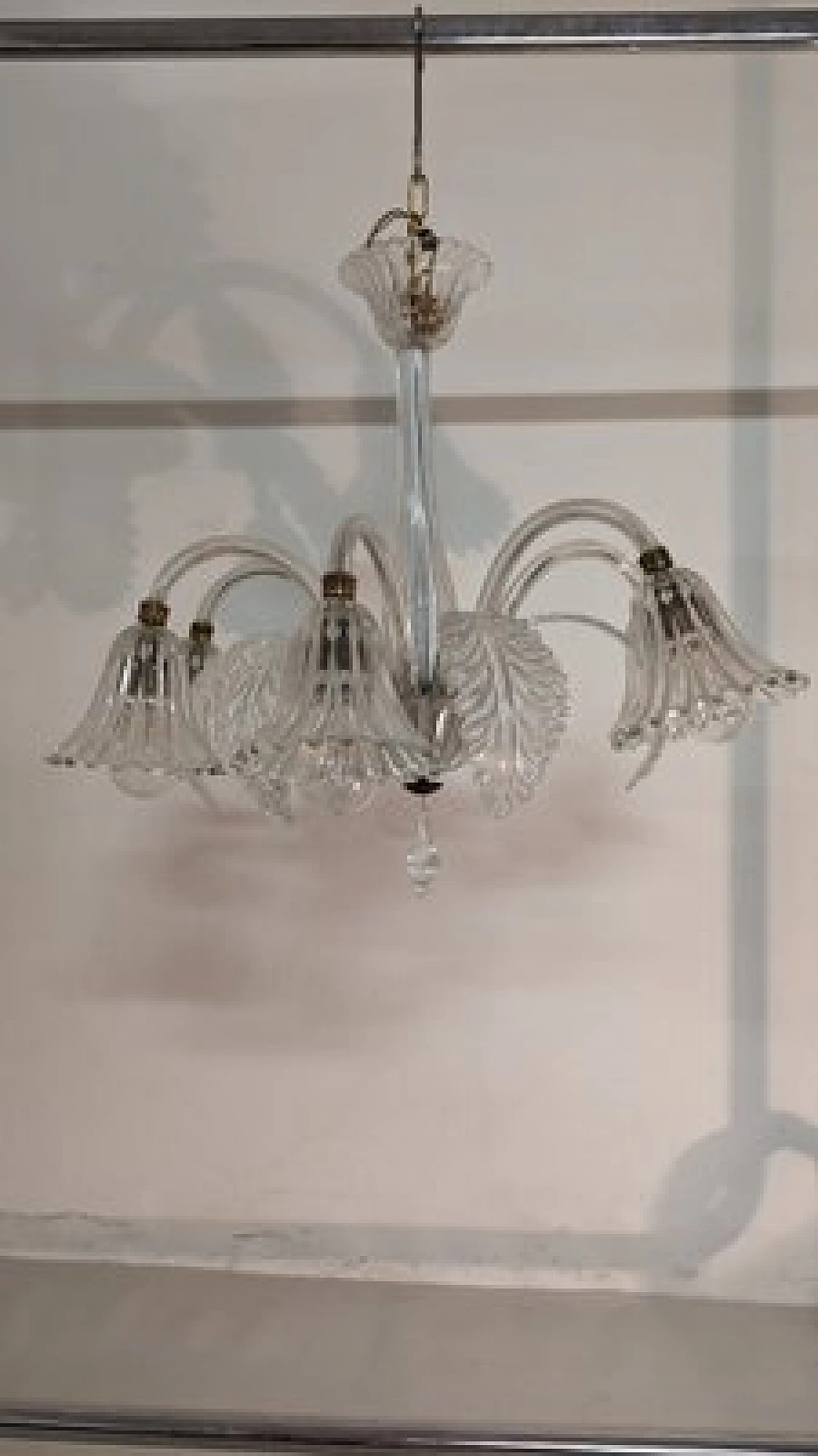 Murano glass chandelier by Barovier with 6 lights, 1950s 8