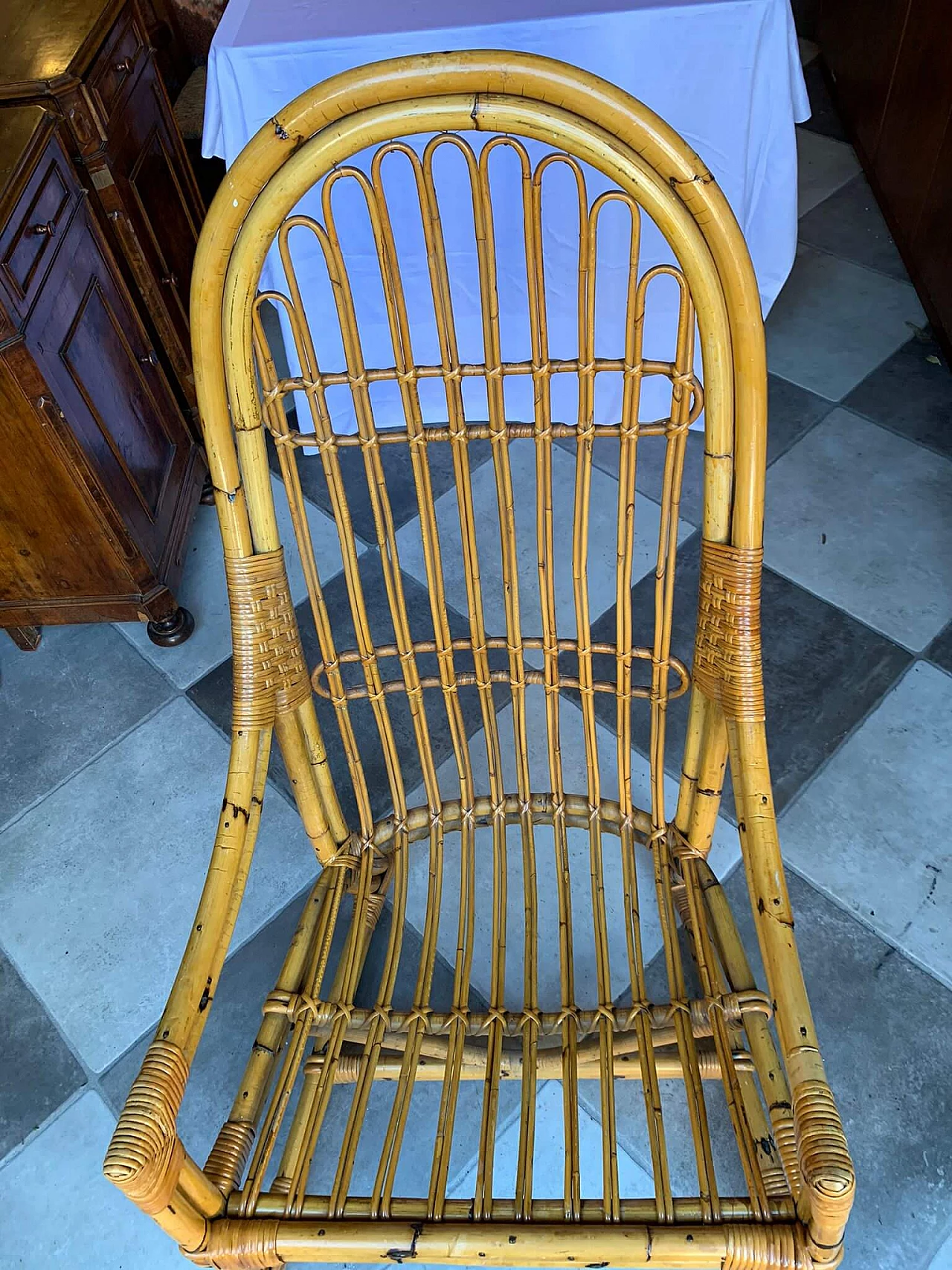 Poltroncina in rattan di Vittorio Bonacina, anni '60 7