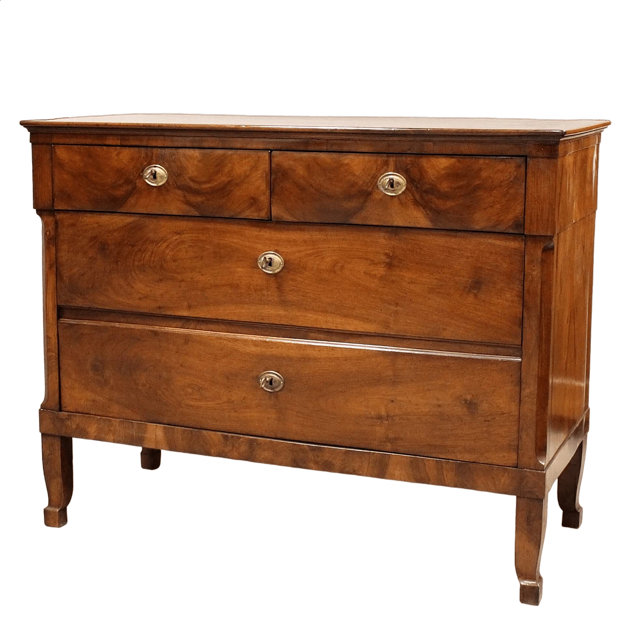 Direttorio chest of drawers in solid walnut and walnut panelling, second half of the 18th century 11