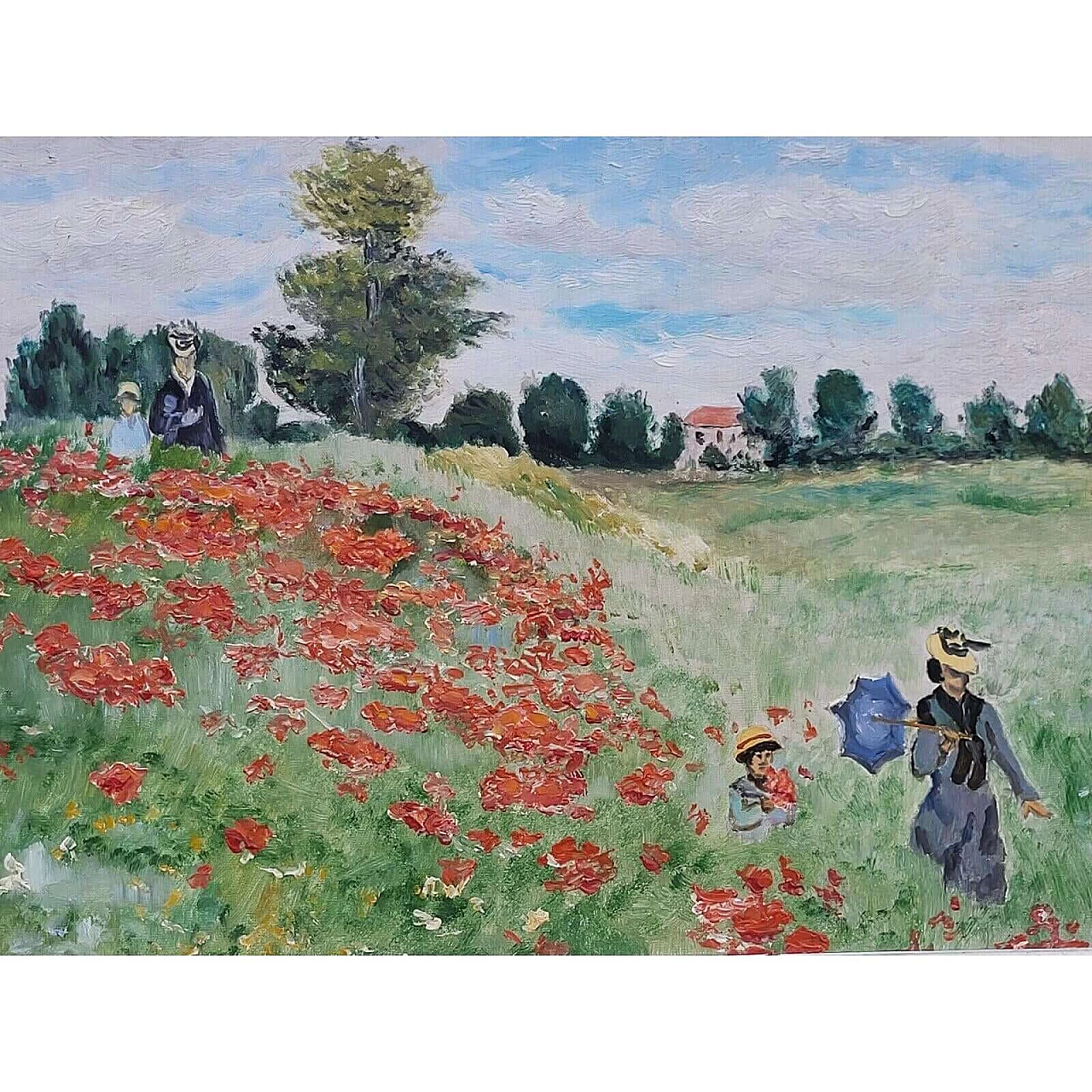 Louis Remplon, Paesaggio animato con papaveri, anni '60 2