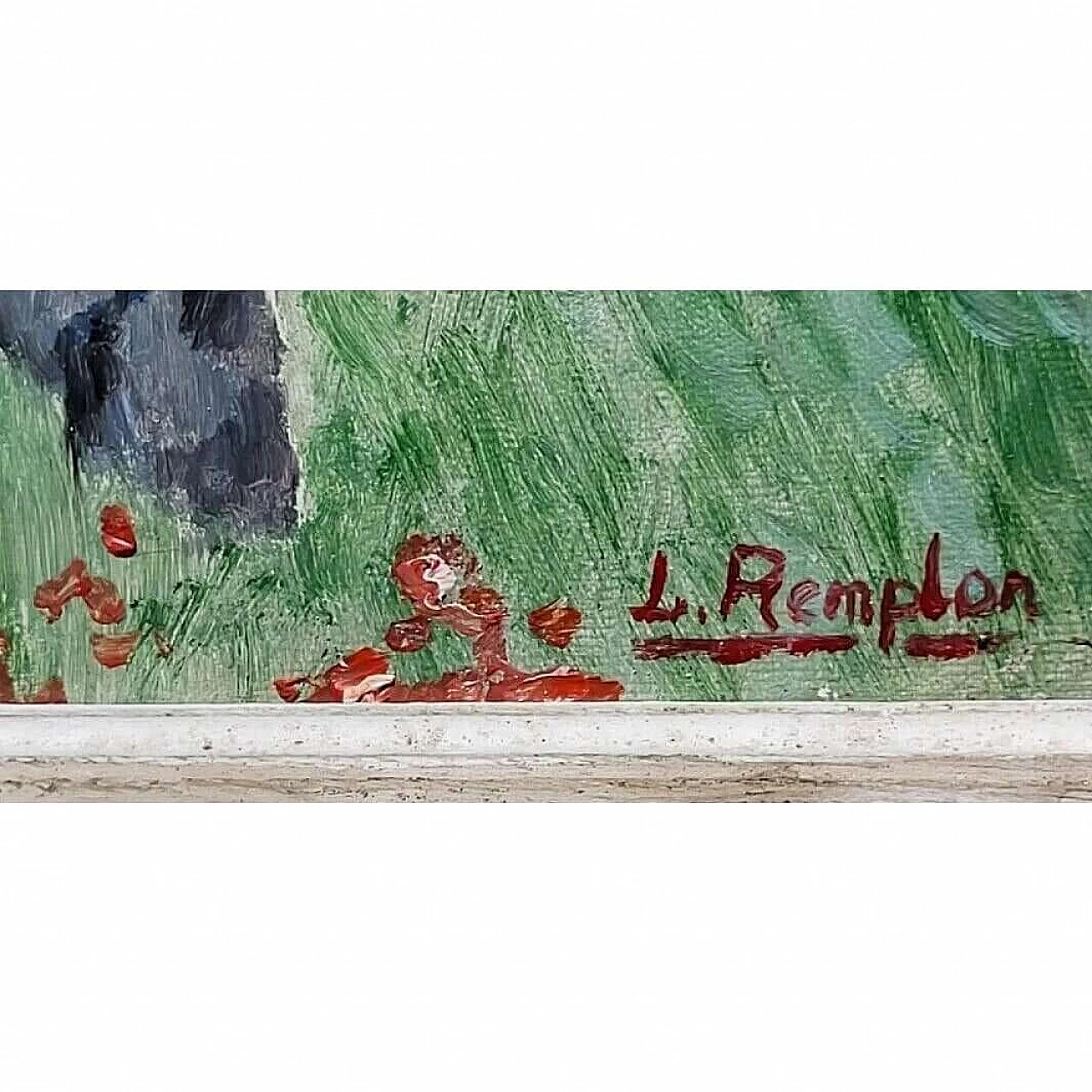 Louis Remplon, Paesaggio animato con papaveri, anni '60 5