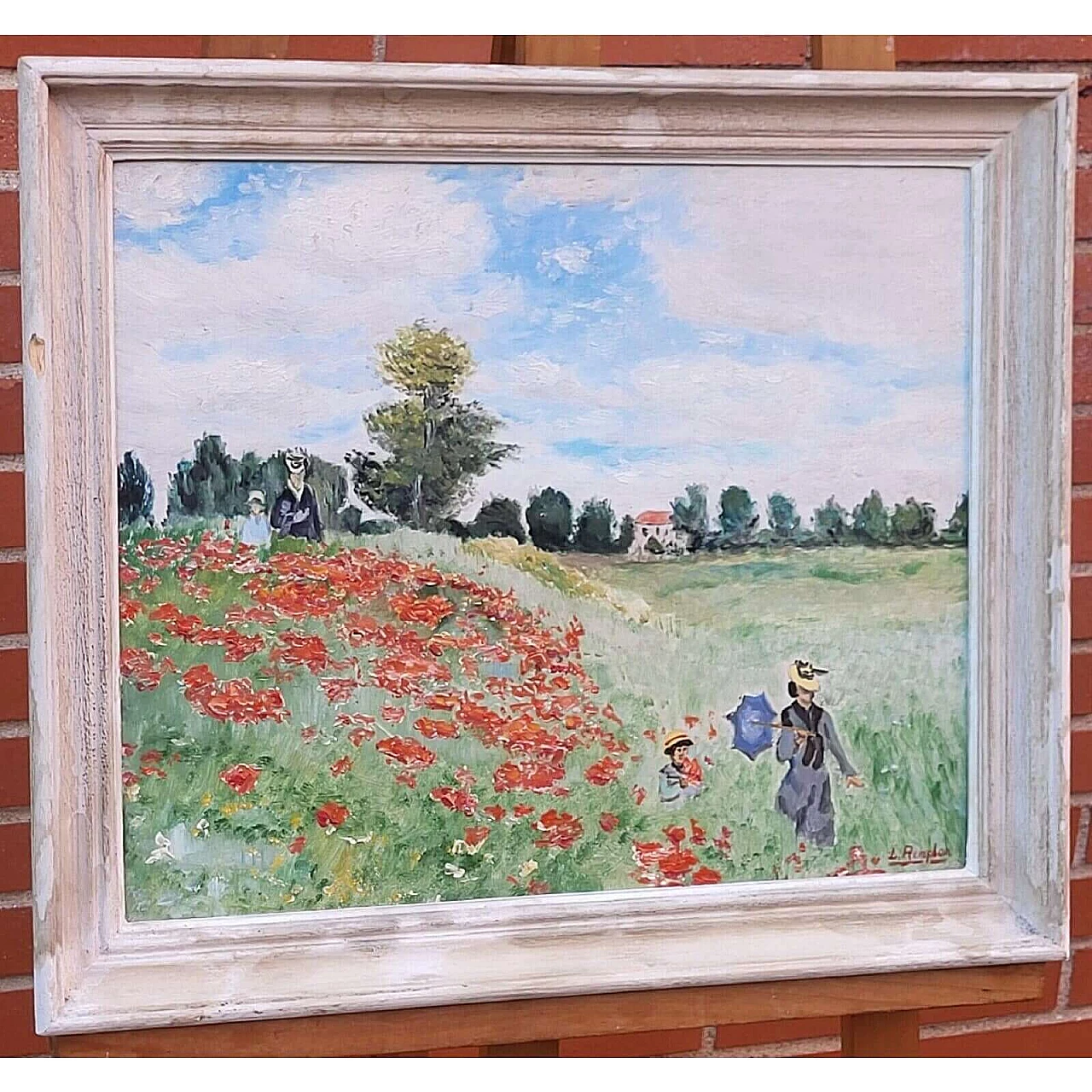 Louis Remplon, Paesaggio animato con papaveri, anni '60 6