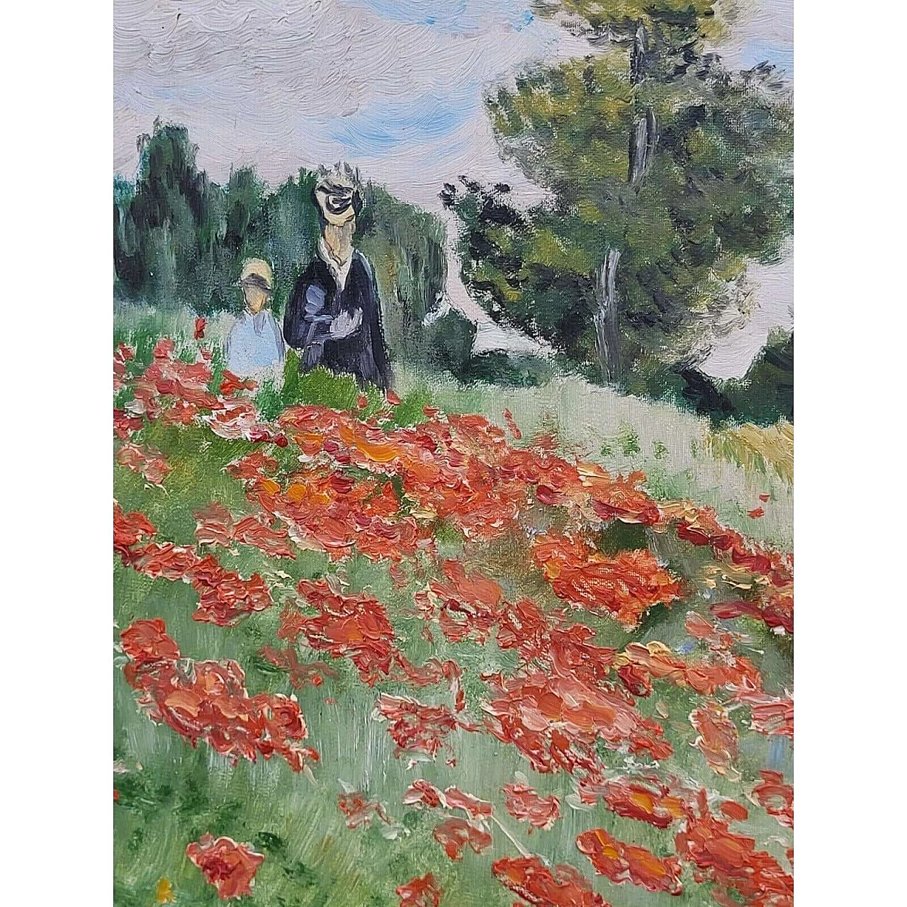 Louis Remplon, Paesaggio animato con papaveri, anni '60 12