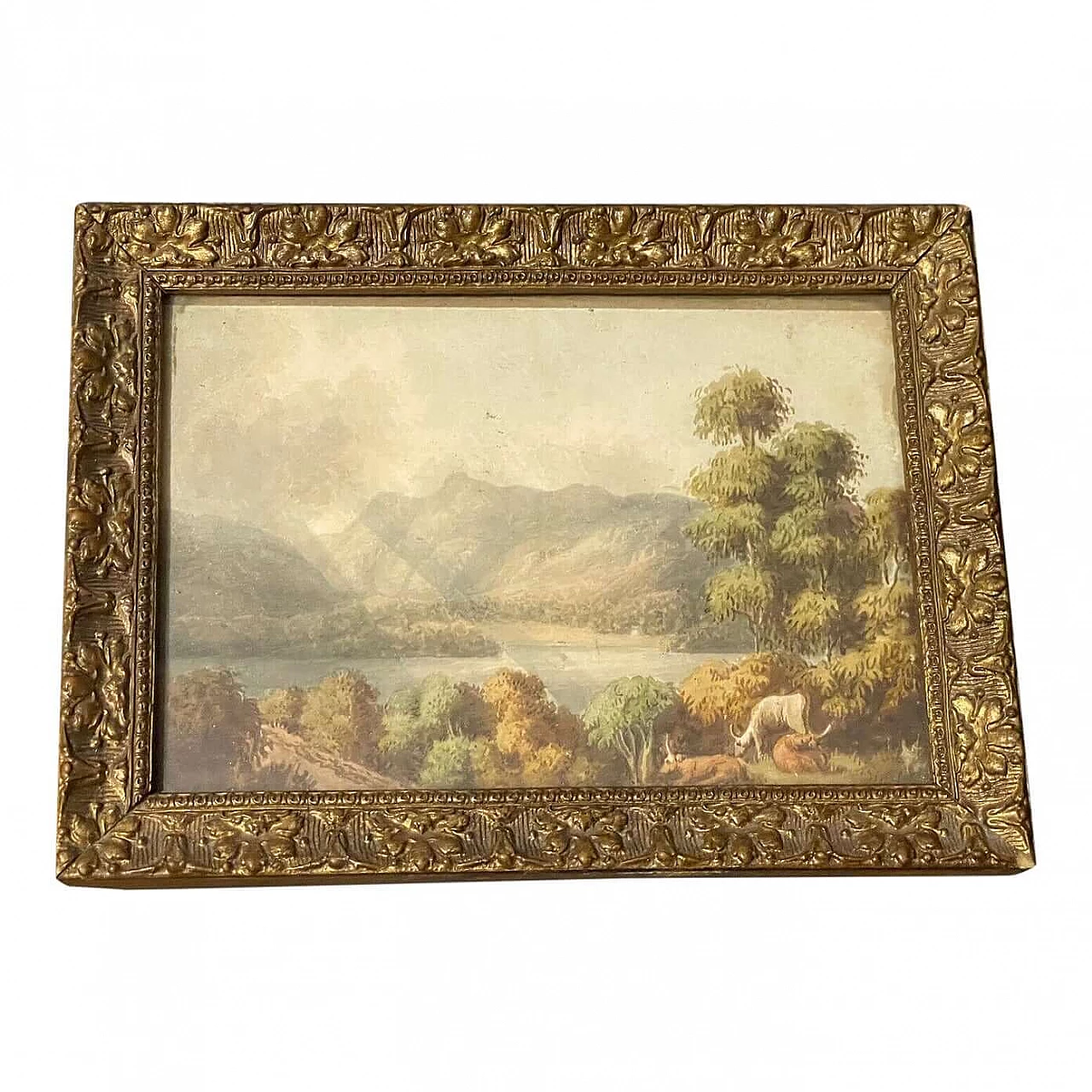 Paesaggio scozzese con lago, acquarello, '800 2