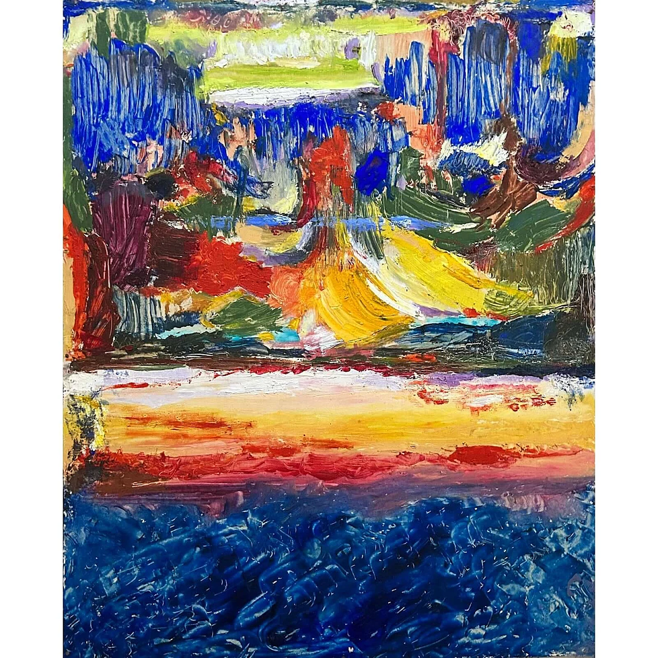 Composizione astratta, olio su tela, anni '50 1