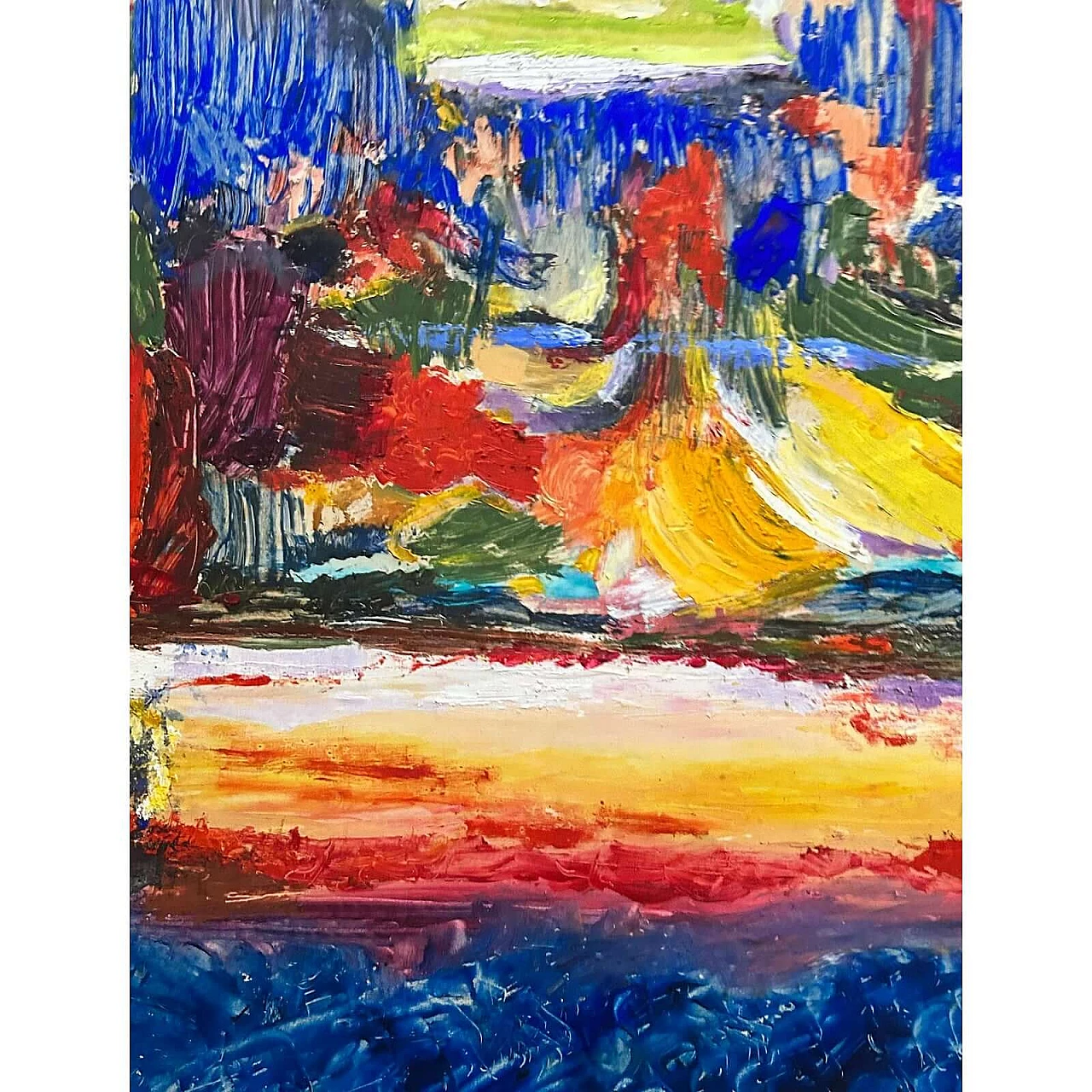 Composizione astratta, olio su tela, anni '50 3