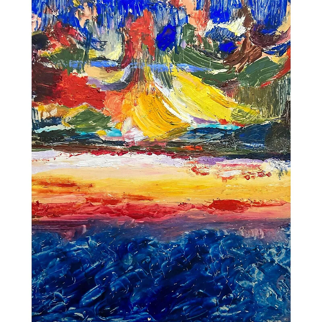 Composizione astratta, olio su tela, anni '50 4