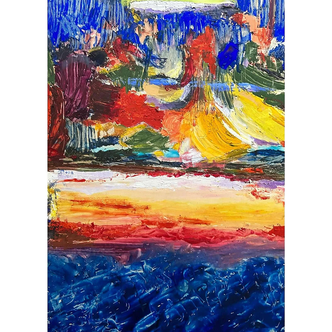 Composizione astratta, olio su tela, anni '50 5