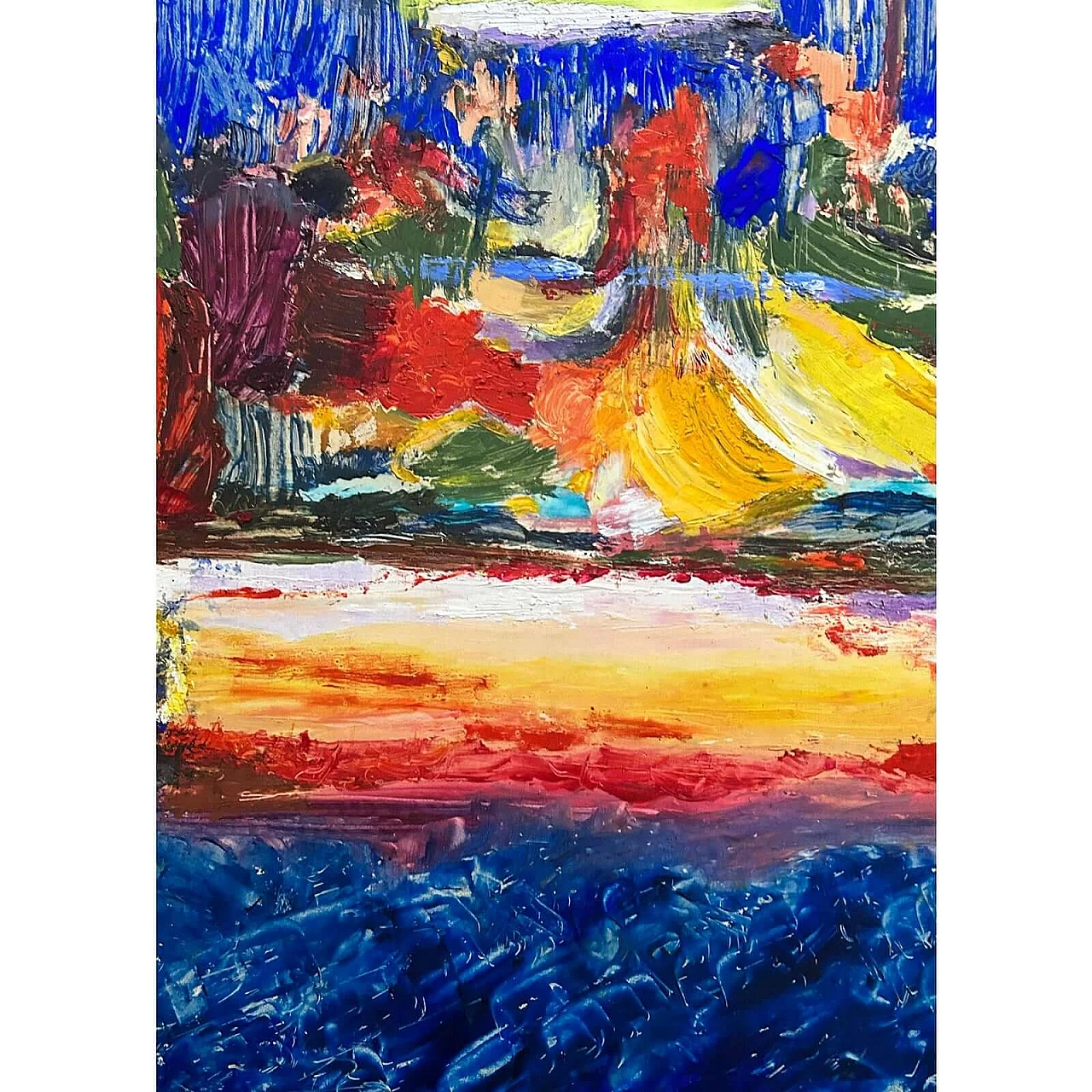 Composizione astratta, olio su tela, anni '50 7