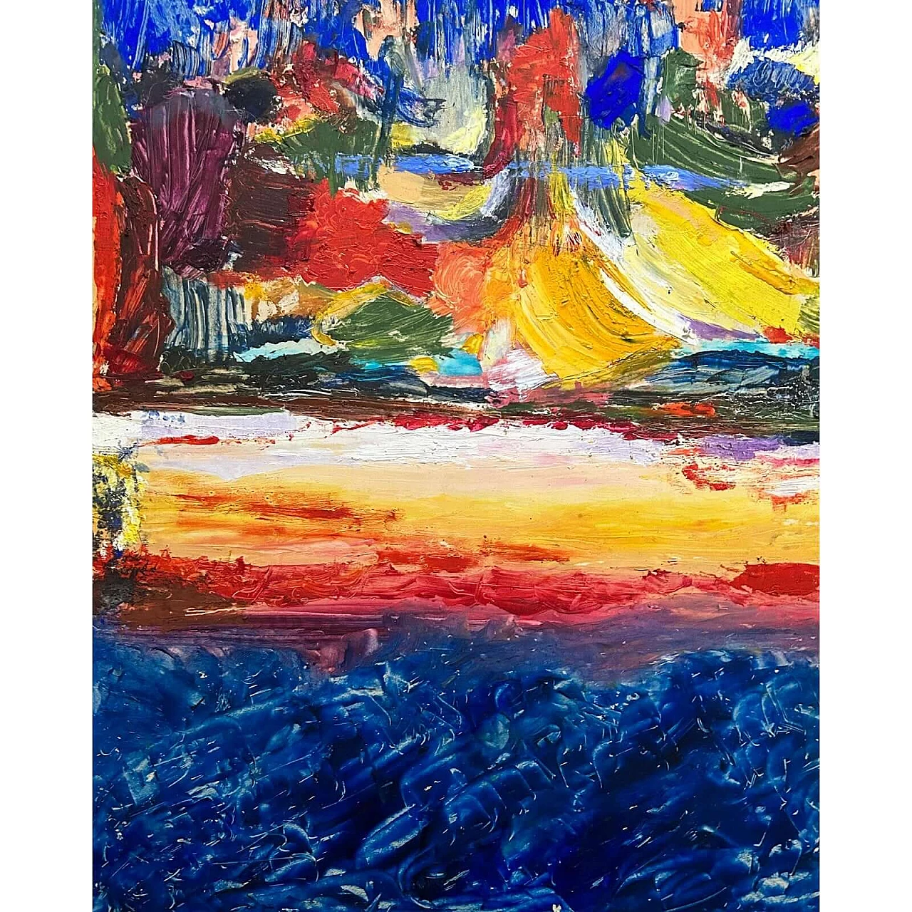 Composizione astratta, olio su tela, anni '50 9