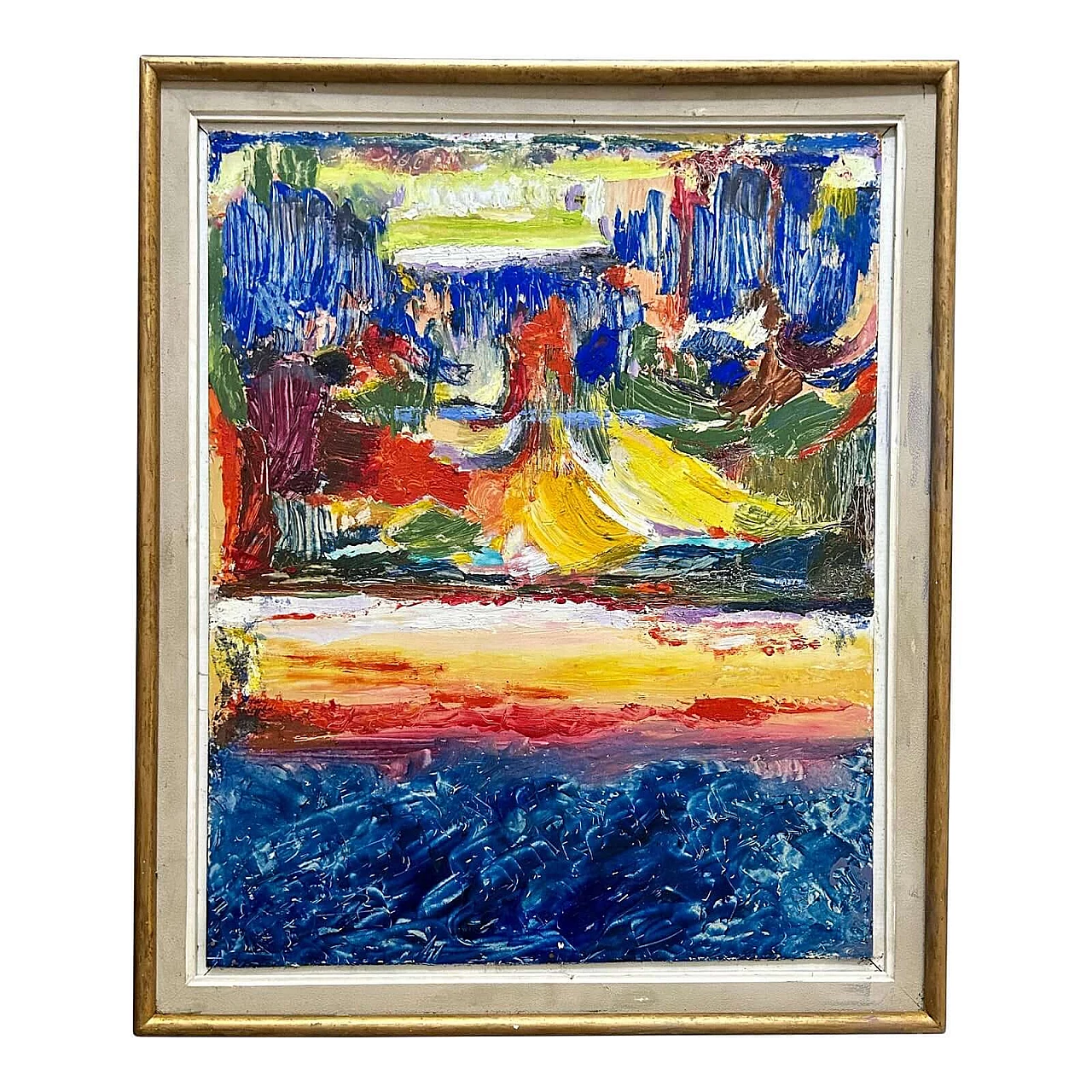 Composizione astratta, olio su tela, anni '50 12