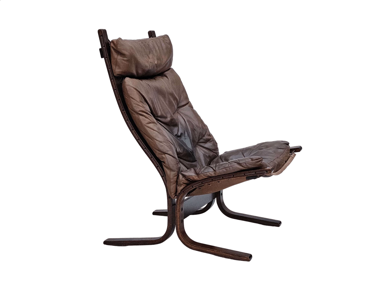 Leather and bentwood Siesta armchair by Ingmar Relling for Westnofa, 1970s 15