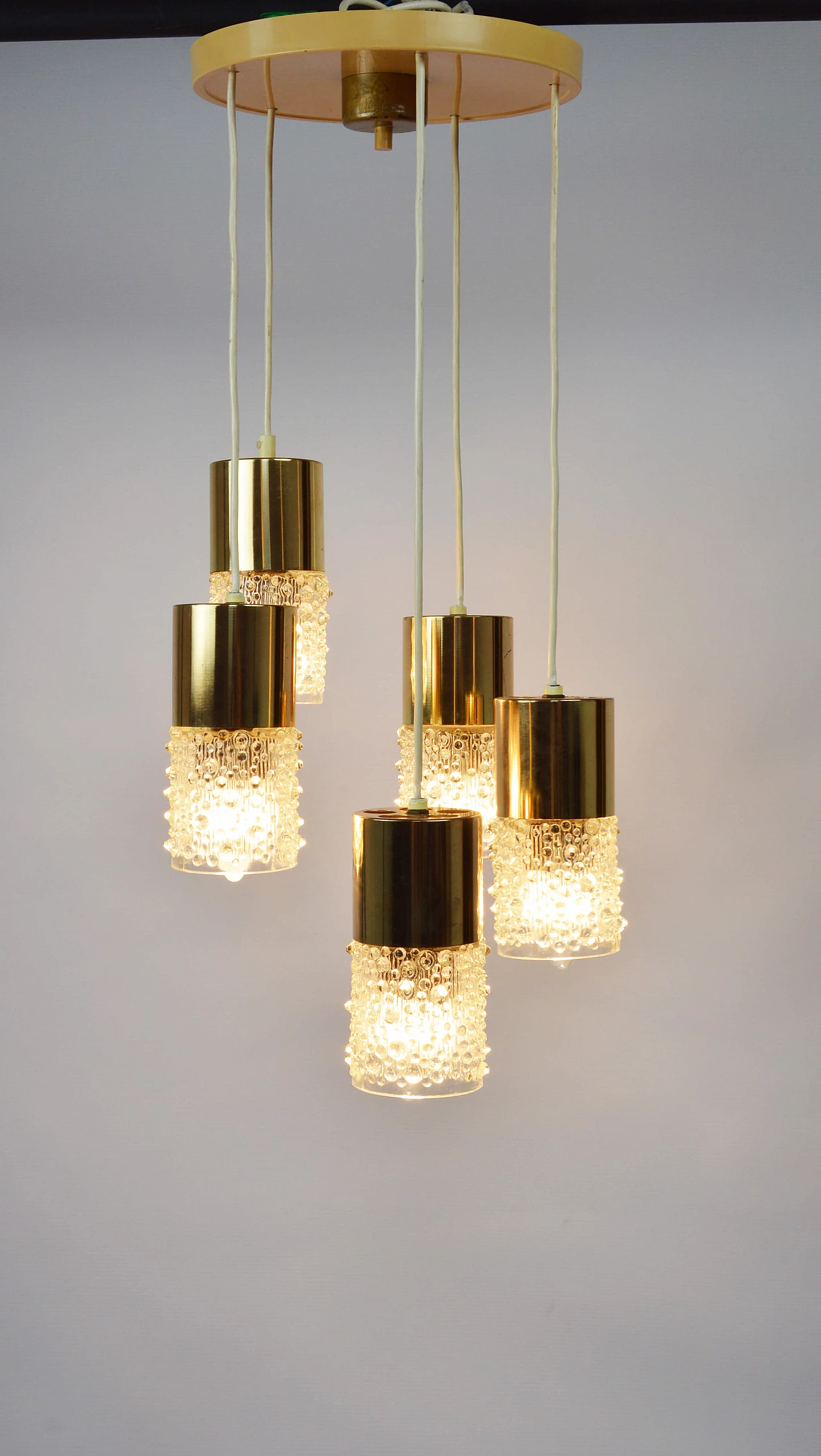 Cascade ceiling lamp with glass shades, 1979 8