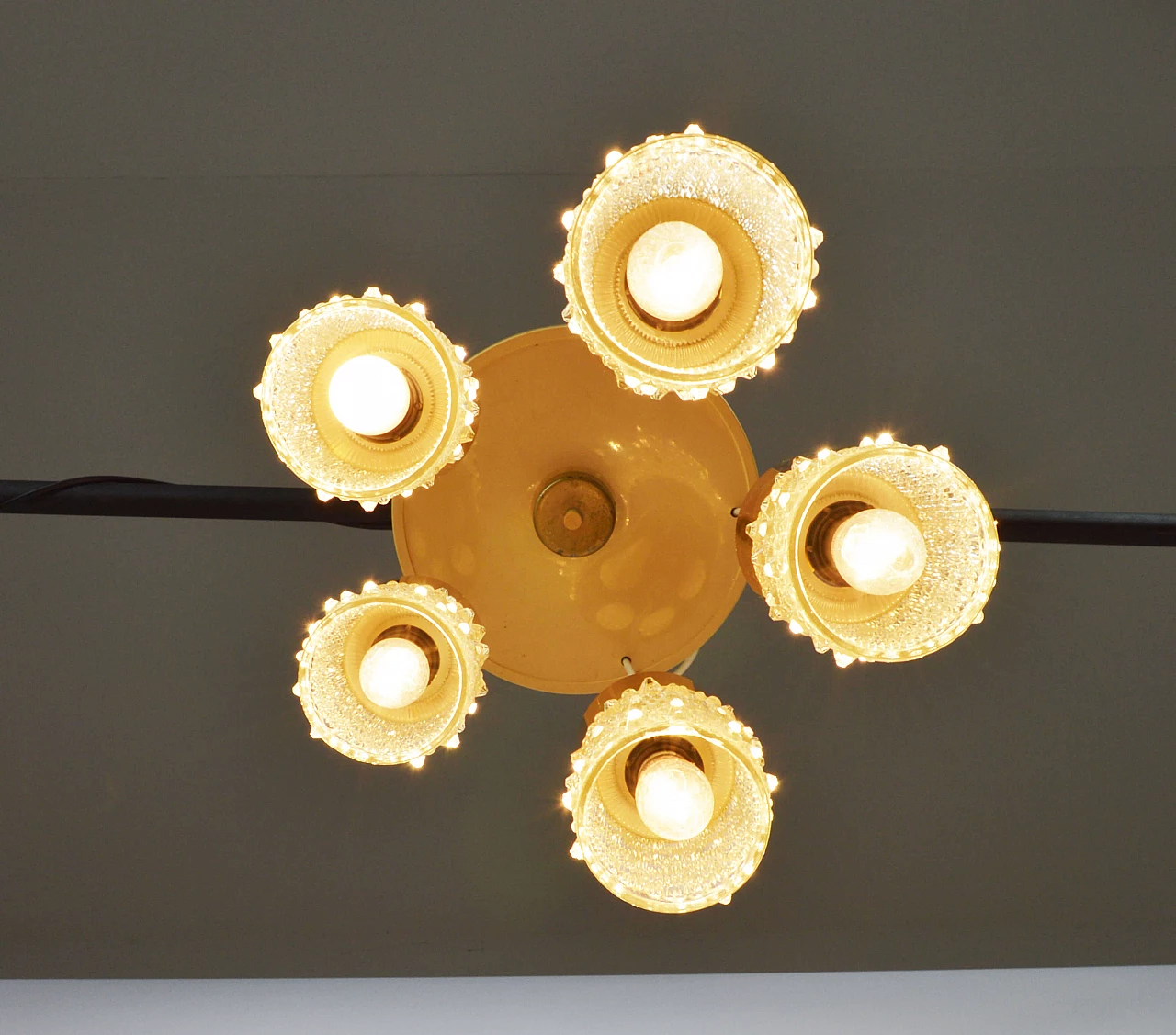 Cascade ceiling lamp with glass shades, 1979 10