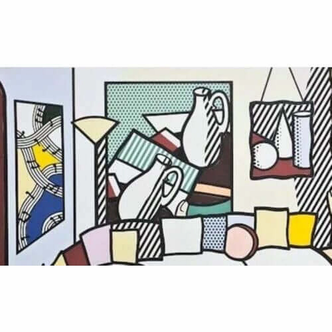 Roy Lichtenstein, Interior, lithograph, 1980s 1