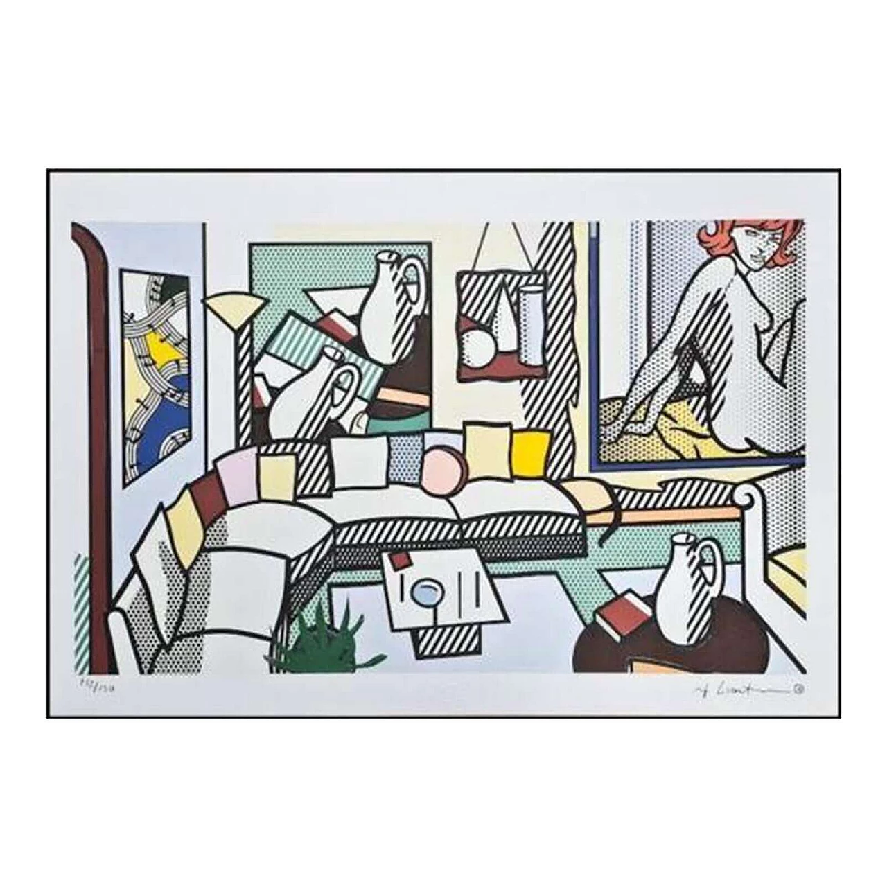 Roy Lichtenstein, Interior, lithograph, 1980s 4