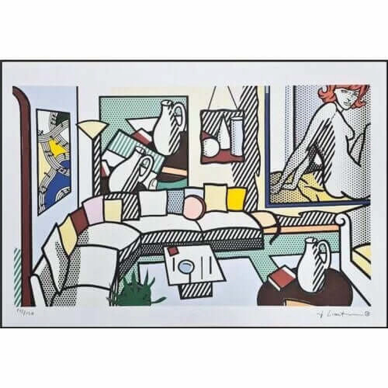 Roy Lichtenstein, Interior, lithograph, 1980s 6
