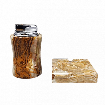 Onyx ashtray and lighter, 1960s