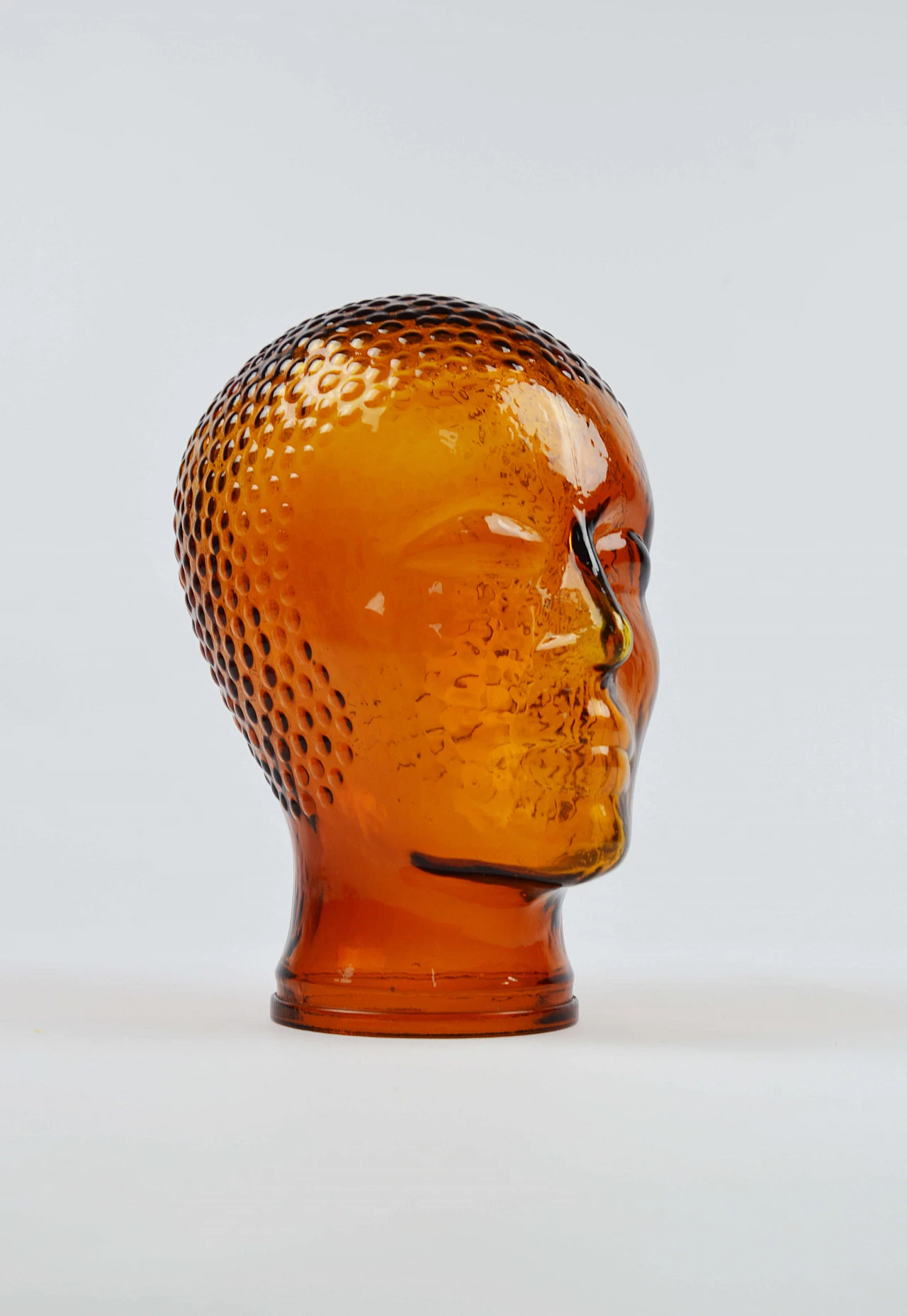 Decorative orange glass head, 1970s 2