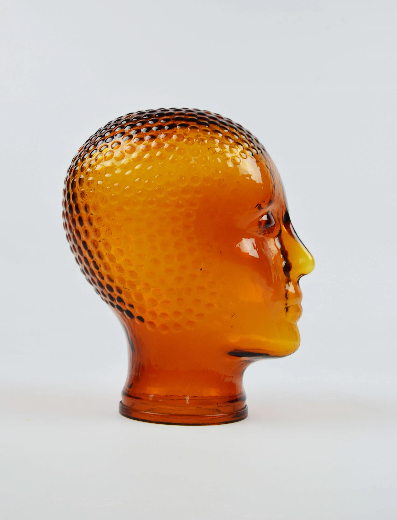 Decorative orange glass head, 1970s 3